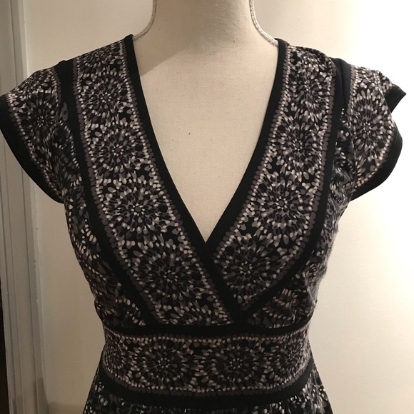 BCBG MaxAzria Navy Print Wrap Dress - Picture 2 of 5